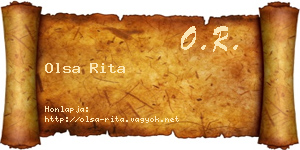Olsa Rita névjegykártya